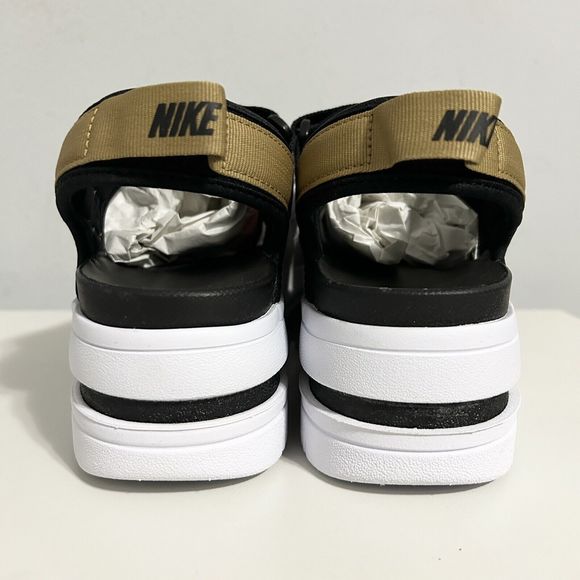 Nike Wmns Icon Classic “Black Metallic Gold” Women’s Size 6-9 White Sandals - Picture 5 of 11